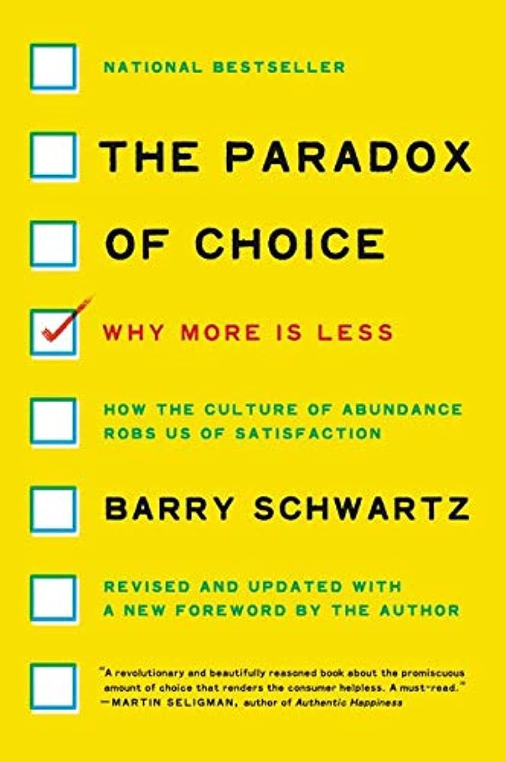 Cover Image for The Paradox of Choice by Barry Schwartz